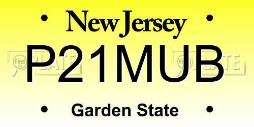 P21MUB New Jersey License Plate