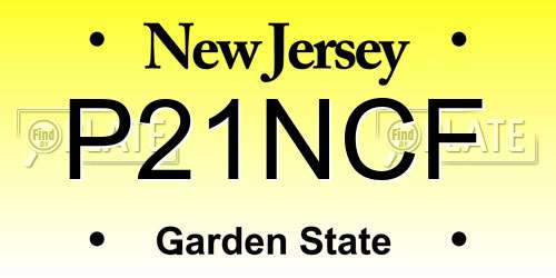 P21NCF New Jersey License Plate