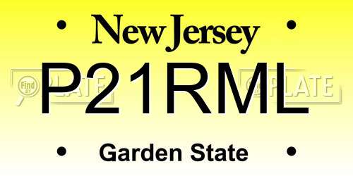 P21RML New Jersey License Plate