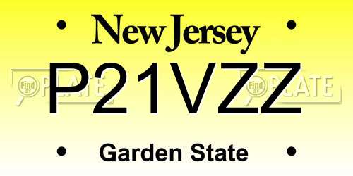 P21VZZ New Jersey License Plate