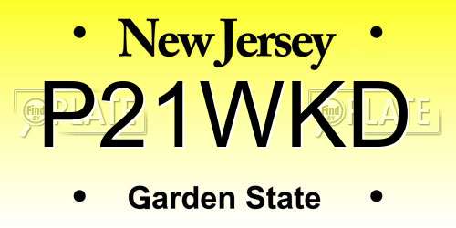 P21WKD New Jersey License Plate