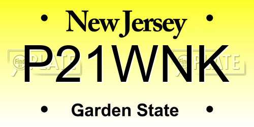 P21WNK New Jersey License Plate