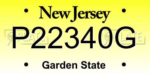 P22340G New Jersey License Plate