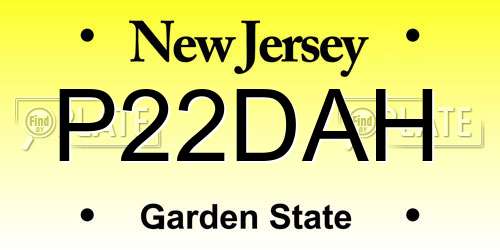 P22DAH New Jersey License Plate