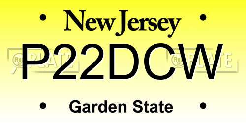 P22DCW New Jersey License Plate