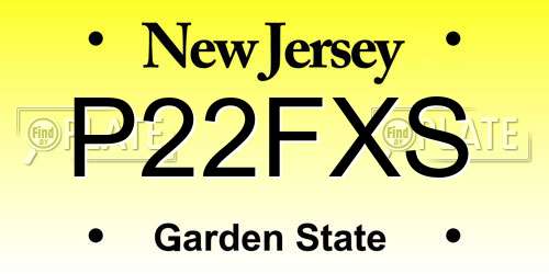 P22FXS New Jersey License Plate