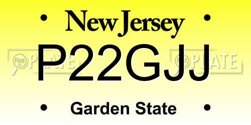 P22GJJ New Jersey License Plate