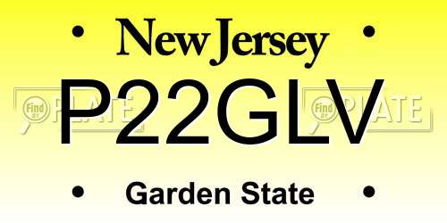 P22GLV New Jersey License Plate
