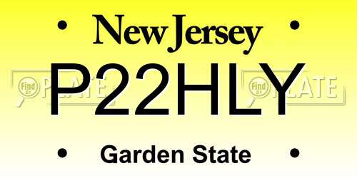 P22HLY New Jersey License Plate