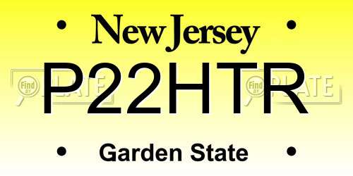 P22HTR New Jersey License Plate