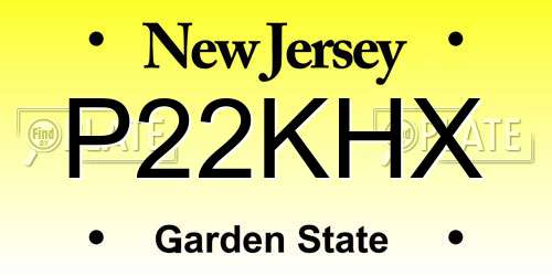 P22KHX New Jersey License Plate
