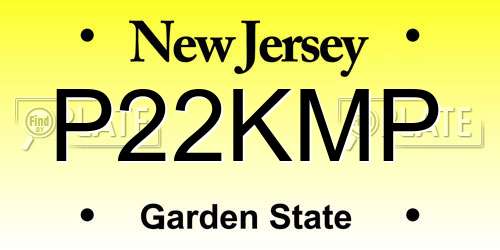 P22KMP New Jersey License Plate