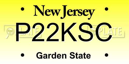 P22KSC New Jersey License Plate