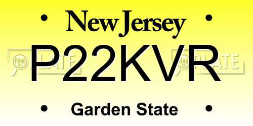P22KVR New Jersey License Plate