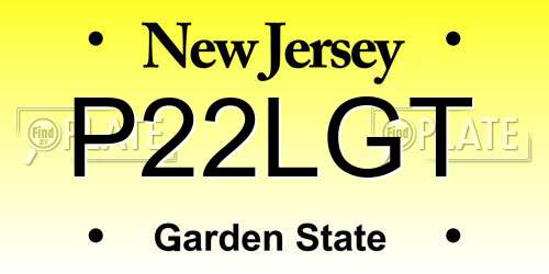 P22LGT New Jersey License Plate