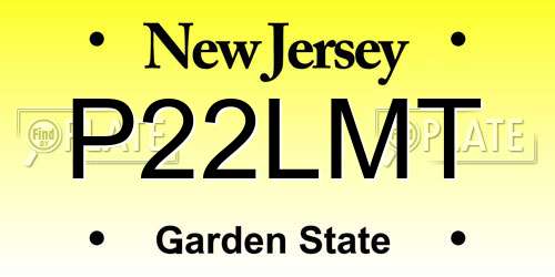 P22LMT New Jersey License Plate