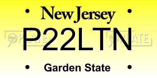 P22LTN New Jersey License Plate