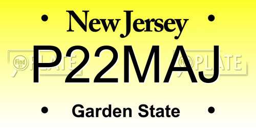 P22MAJ New Jersey License Plate