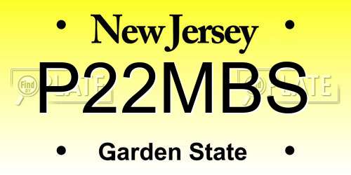 P22MBS New Jersey License Plate