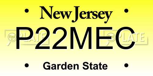 P22MEC New Jersey License Plate