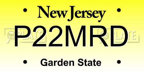 P22MRD New Jersey License Plate