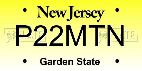 P22MTN New Jersey License Plate