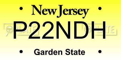 P22NDH New Jersey License Plate