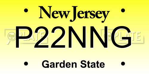 P22NNG New Jersey License Plate