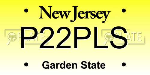P22PLS New Jersey License Plate