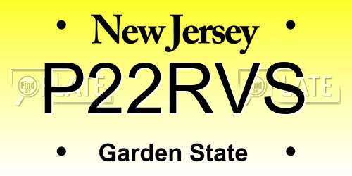 P22RVS New Jersey License Plate