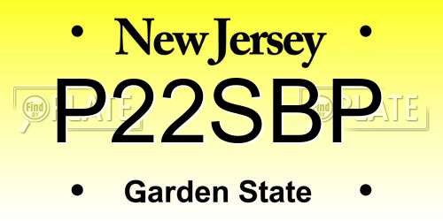 P22SBP New Jersey License Plate