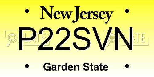 P22SVN New Jersey License Plate