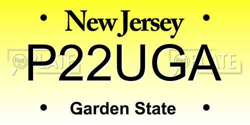 P22UGA New Jersey License Plate