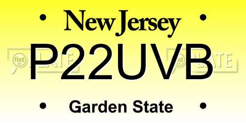 P22UVB New Jersey License Plate