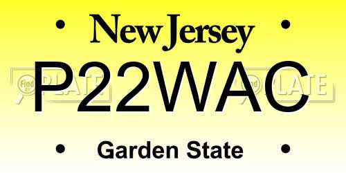 P22WAC New Jersey License Plate