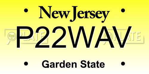 P22WAV New Jersey License Plate