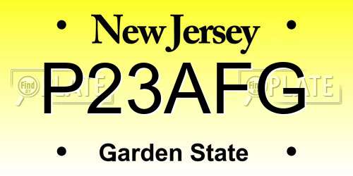 P23AFG New Jersey License Plate