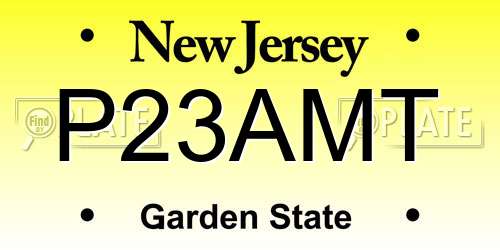 P23AMT New Jersey License Plate