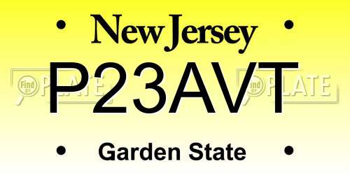 P23AVT New Jersey License Plate