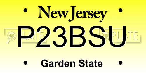 P23BSU New Jersey License Plate