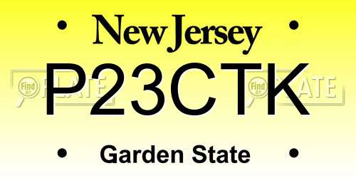 P23CTK New Jersey License Plate