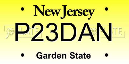 P23DAN New Jersey License Plate