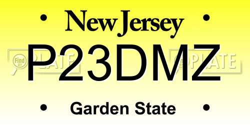P23DMZ New Jersey License Plate