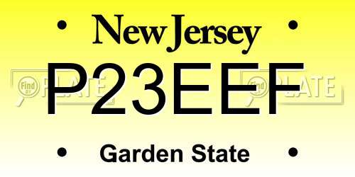 P23EEF New Jersey License Plate