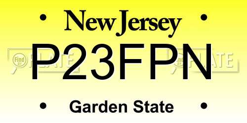 P23FPN New Jersey License Plate
