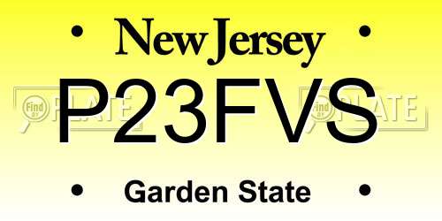 P23FVS New Jersey License Plate