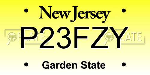 P23FZY New Jersey License Plate