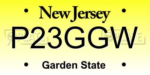 P23GGW New Jersey License Plate