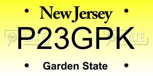 P23GPK New Jersey License Plate