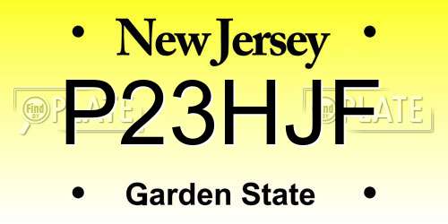 P23HJF New Jersey License Plate